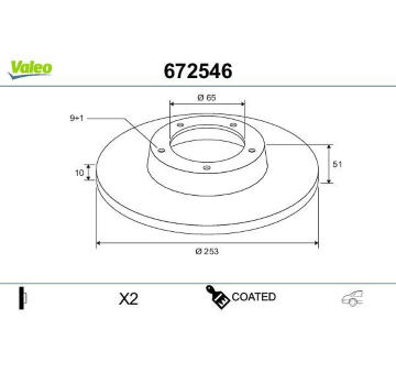Brzdový kotouč VALEO 672546