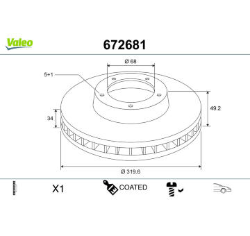 Brzdový kotouč VALEO 672681