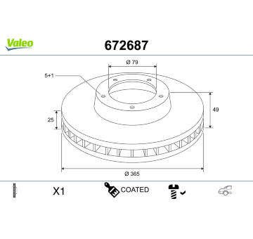 Brzdový kotouč VALEO 672687