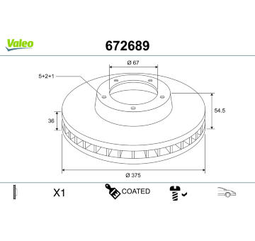 Brzdový kotouč VALEO 672689