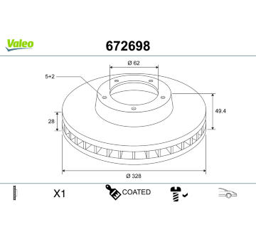 Brzdový kotouč VALEO 672698