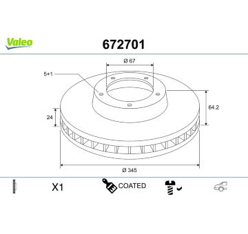 Brzdový kotouč VALEO 672701