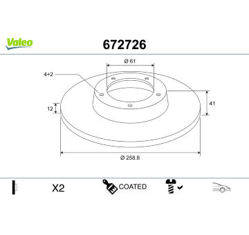 Brzdový kotouč VALEO 672726