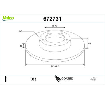 Brzdový kotouč VALEO 672731