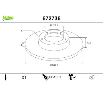 Brzdový kotouč VALEO 672736