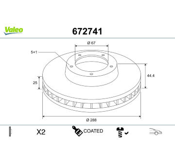 Brzdový kotouč VALEO 672741