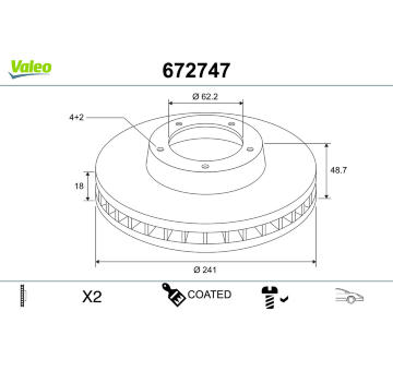 Brzdový kotouč VALEO 672747