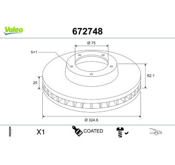 Brzdový kotouč VALEO 672748