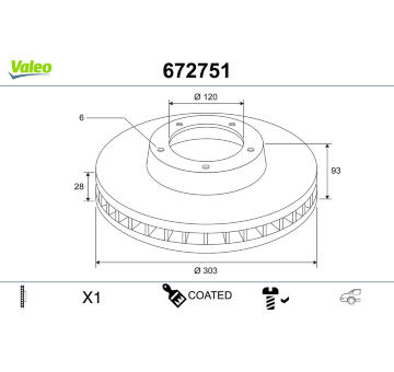 Brzdový kotouč VALEO 672751