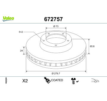 Brzdový kotouč VALEO 672757