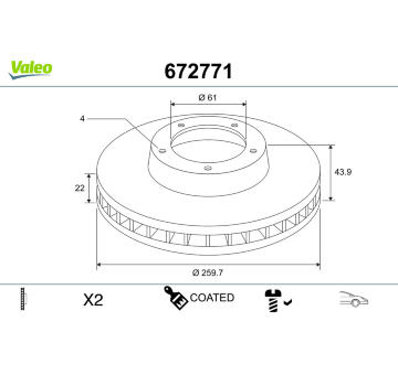 Brzdový kotouč VALEO 672771