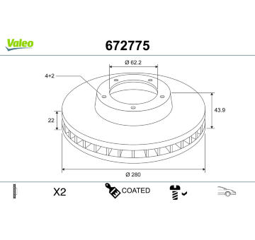 Brzdový kotouč VALEO 672775