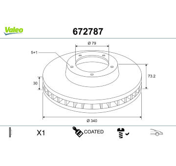 Brzdový kotouč VALEO 672787