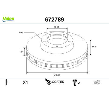 Brzdový kotouč VALEO 672789