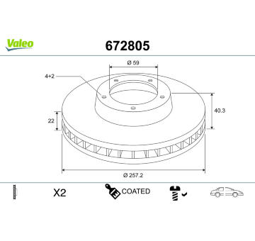 Brzdový kotouč VALEO 672805