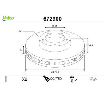 Brzdový kotouč VALEO 672900