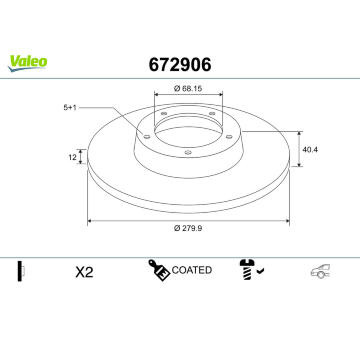 Brzdový kotouč VALEO 672906