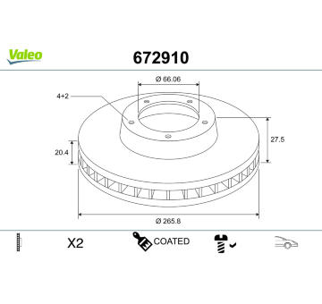 Brzdový kotouč VALEO 672910