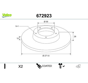 Brzdový kotouč VALEO 672923