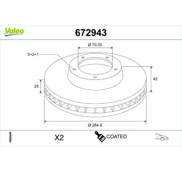 Brzdový kotouč VALEO 672943