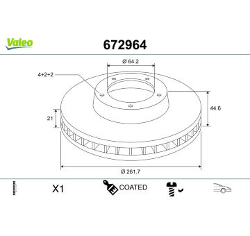 Brzdový kotouč VALEO 672964