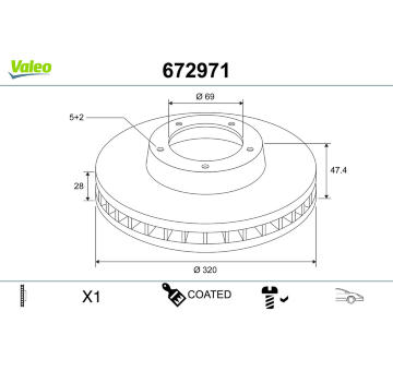 Brzdový kotouč VALEO 672971