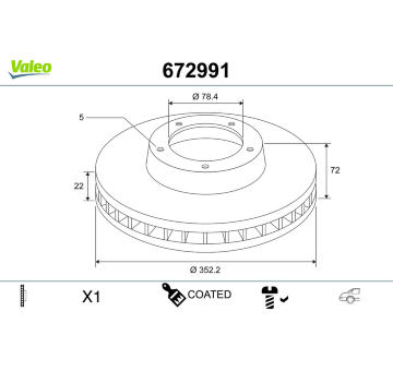 Brzdový kotouč VALEO 672991