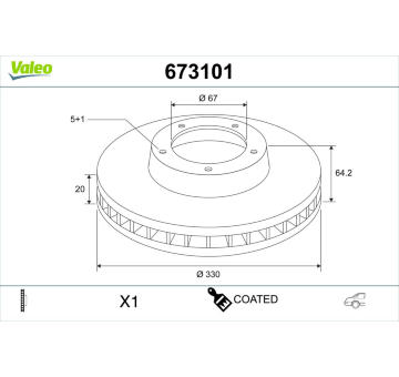 Brzdový kotouč VALEO 673101