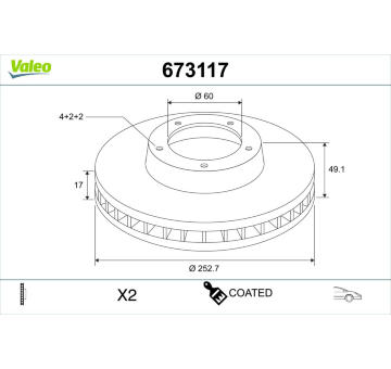 Brzdový kotouč VALEO 673117