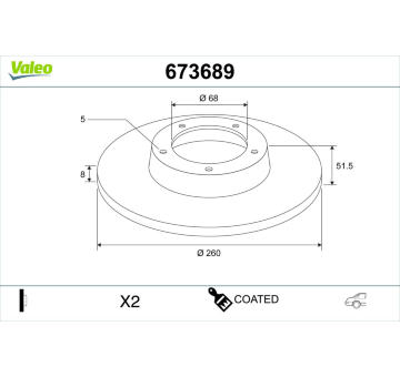 Brzdový kotouč VALEO 673689