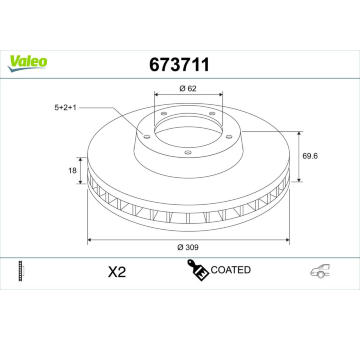 Brzdový kotouč VALEO 673711
