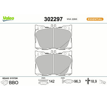 Sada brzdových platničiek kotúčovej brzdy VALEO 302297