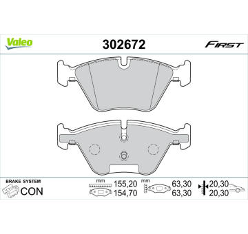 Sada brzdových destiček, kotoučová brzda VALEO 302672