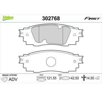 Sada brzdových destiček, kotoučová brzda VALEO 302768