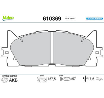 Sada brzdových destiček, kotoučová brzda VALEO 610369