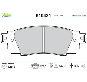 Sada brzdových destiček, kotoučová brzda VALEO 610431