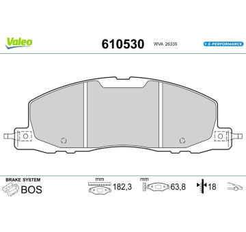 Sada brzdových destiček, kotoučová brzda VALEO 610530