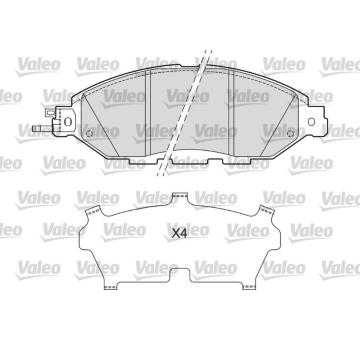 Sada brzdových destiček, kotoučová brzda VALEO 601675
