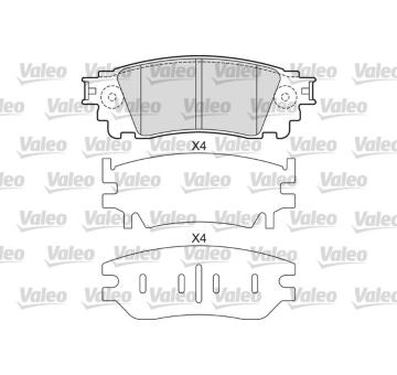 Sada brzdových destiček, kotoučová brzda VALEO 601678