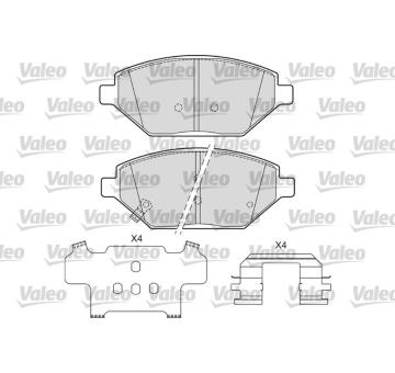 Sada brzdových destiček, kotoučová brzda VALEO 601686