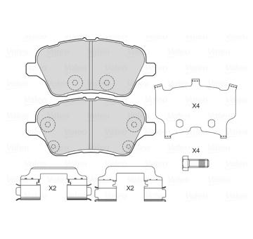 Sada brzdových destiček, kotoučová brzda VALEO 601703