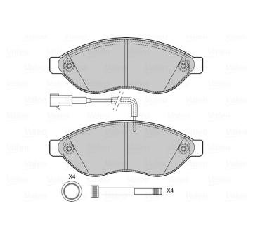 Sada brzdových destiček, kotoučová brzda VALEO 601708
