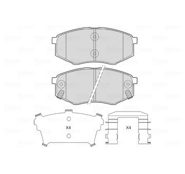 Sada brzdových destiček, kotoučová brzda VALEO 601715