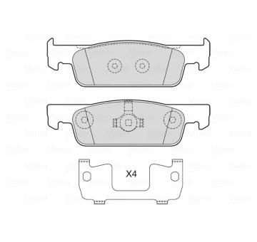 Sada brzdových destiček, kotoučová brzda VALEO 601716