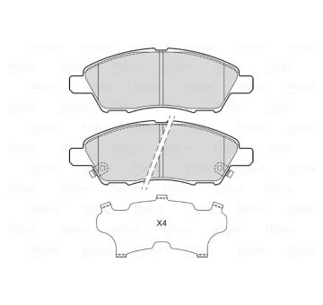 Sada brzdových destiček, kotoučová brzda VALEO 601717