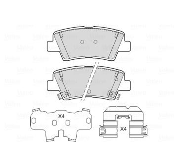 Sada brzdových destiček, kotoučová brzda VALEO 601718