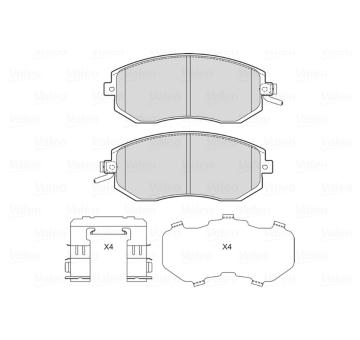 Sada brzdových destiček, kotoučová brzda VALEO 601728