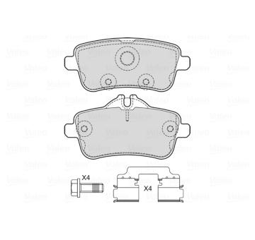 Sada brzdových destiček, kotoučová brzda VALEO 601734