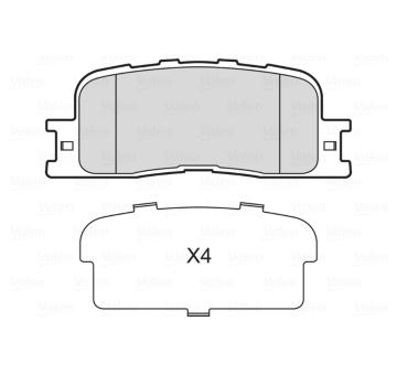 Sada brzdových destiček, kotoučová brzda VALEO 601735