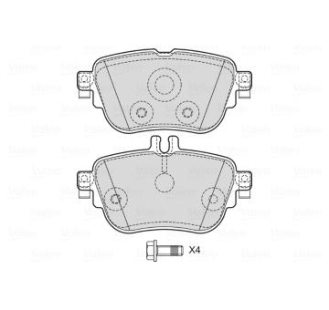 Sada brzdových destiček, kotoučová brzda VALEO 601740